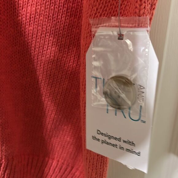Time and Tru CoralCotton Button Down Cardigan (Size XS) - Picture 6 of 7